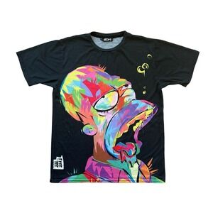 IEDM Homer Simpson Homie T Shirt Mens XL Black Tie Dye Print Made in USA‎